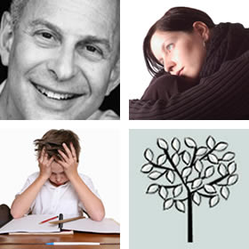 Pictures of Dr Fry, a small boy, a thoughtful girl and Dr Fry's logo 